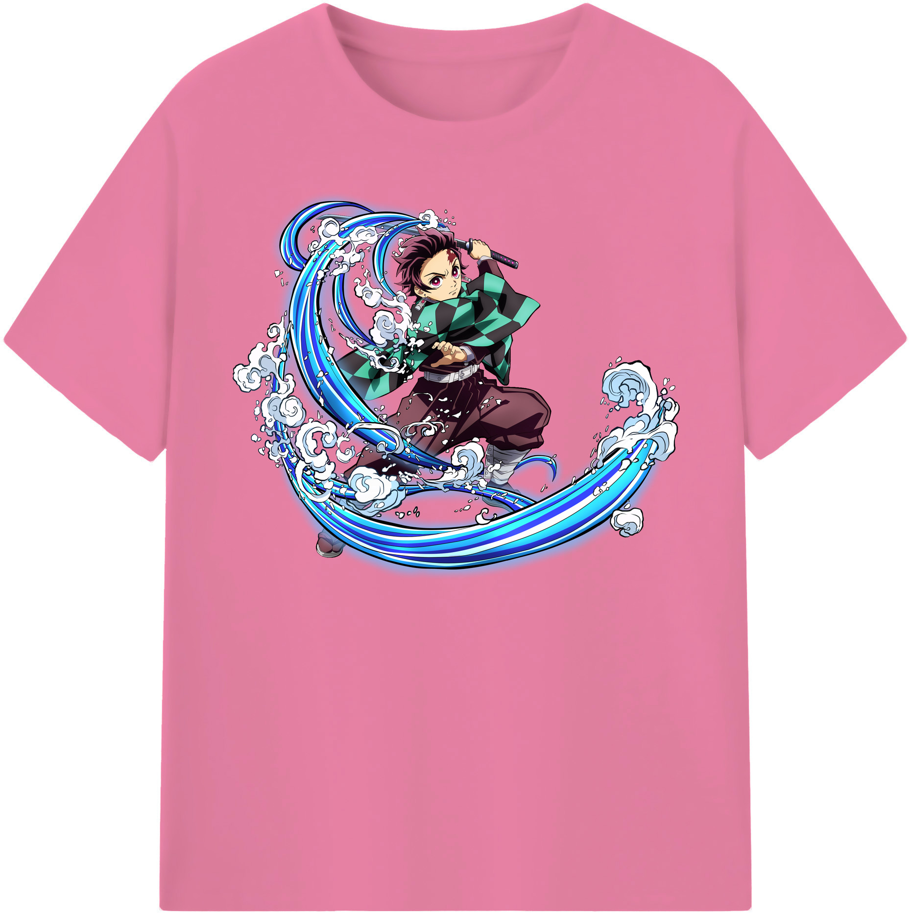 （画像用） 鬼滅の刃 竈門 炭治郎／かまど たんじろう Kamado Tanjirou 綿100％半袖Tシャツ（フロントプリント）